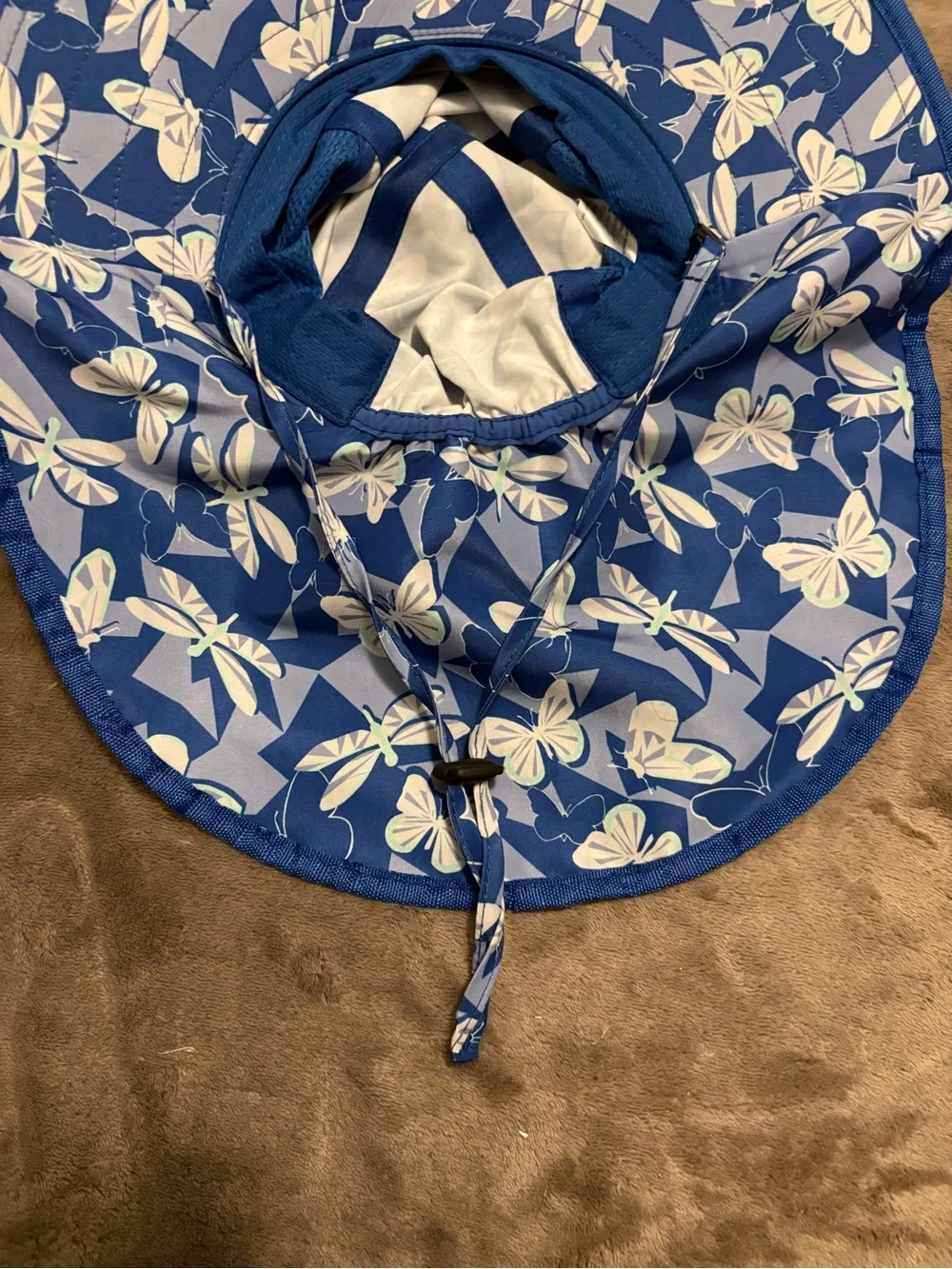 Kids Blue Floral Sun Hat with UPF 30+